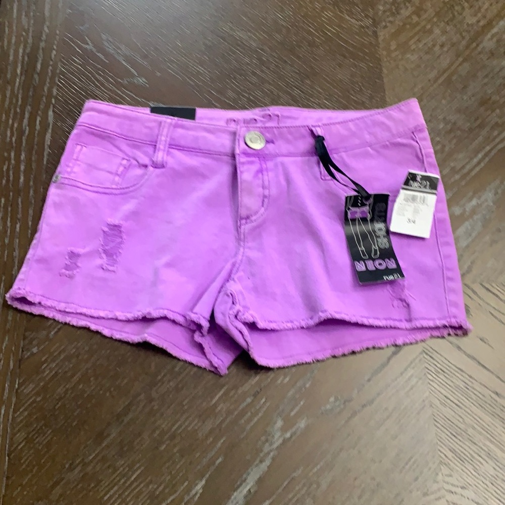Rue21 purple distressed denim shorts Size 4